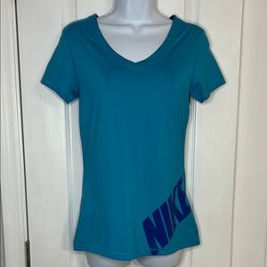 Nike Women's Blue V-Neck Top
